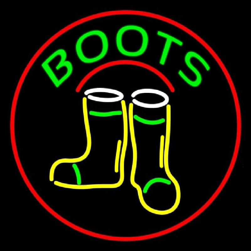 Boots With Logo Red Border Leuchtreklame