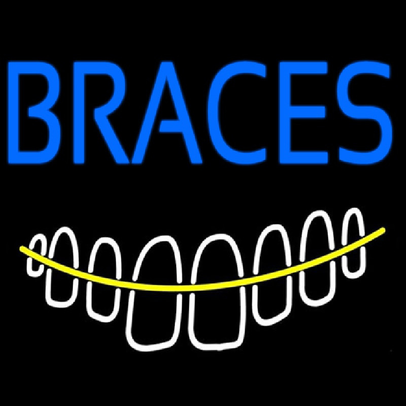 Braces With Teeth Leuchtreklame