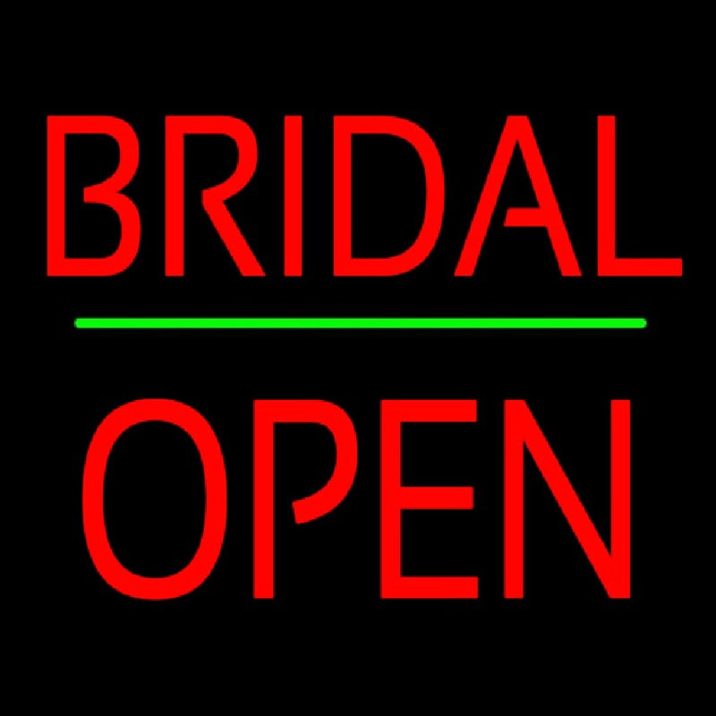 Bridal Block Open Green Line Leuchtreklame