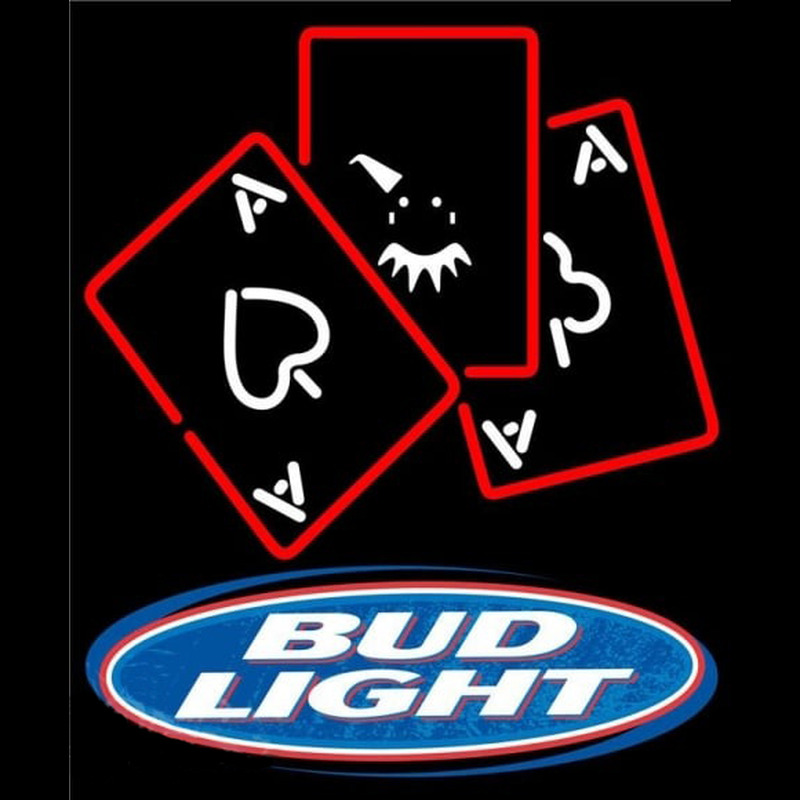 Bud Light Ace And Poker Beer Sign Leuchtreklame