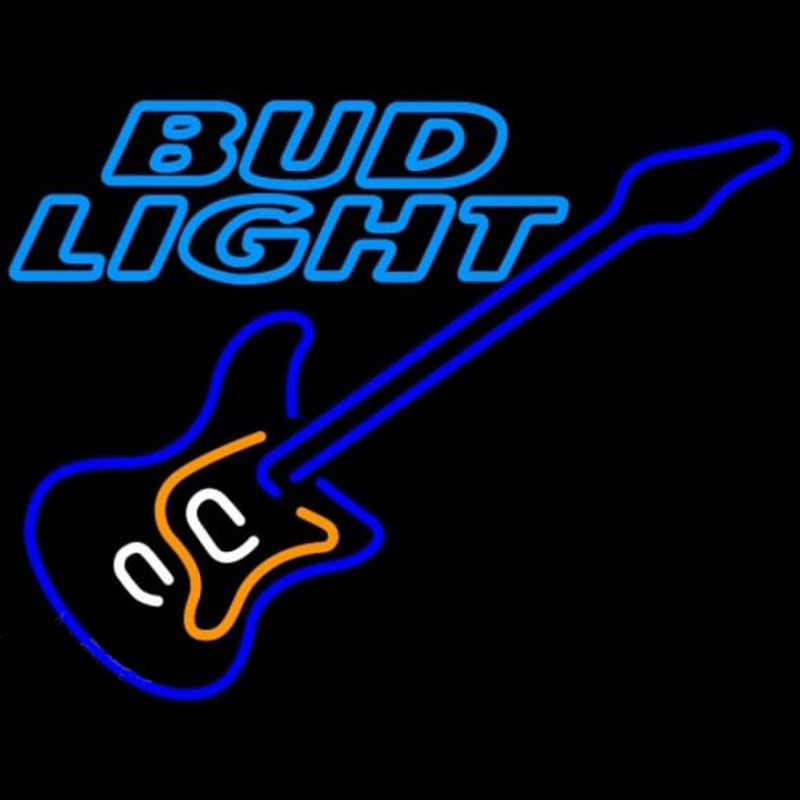 Bud Light Blue Electric Guitar Beer Sign Leuchtreklame