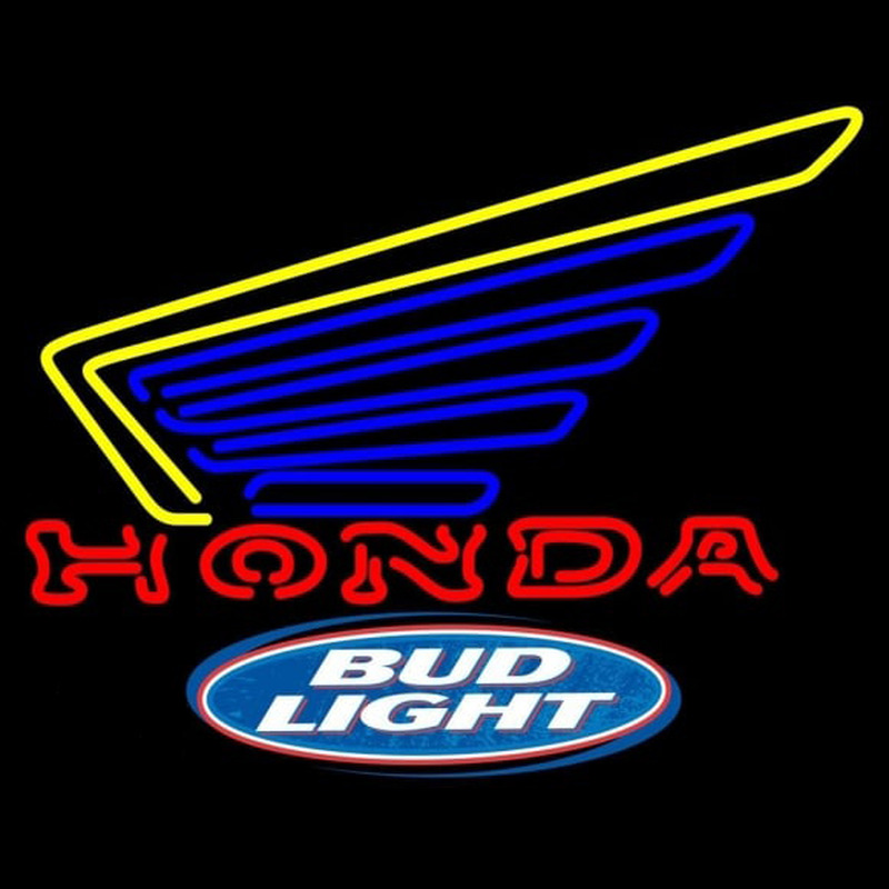 Bud Light Logo Honda Motorcycles Gold Wing Beer Sign Leuchtreklame