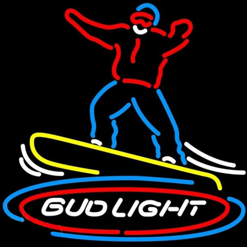 Bud Light Snowboarder Beer Sign Leuchtreklame