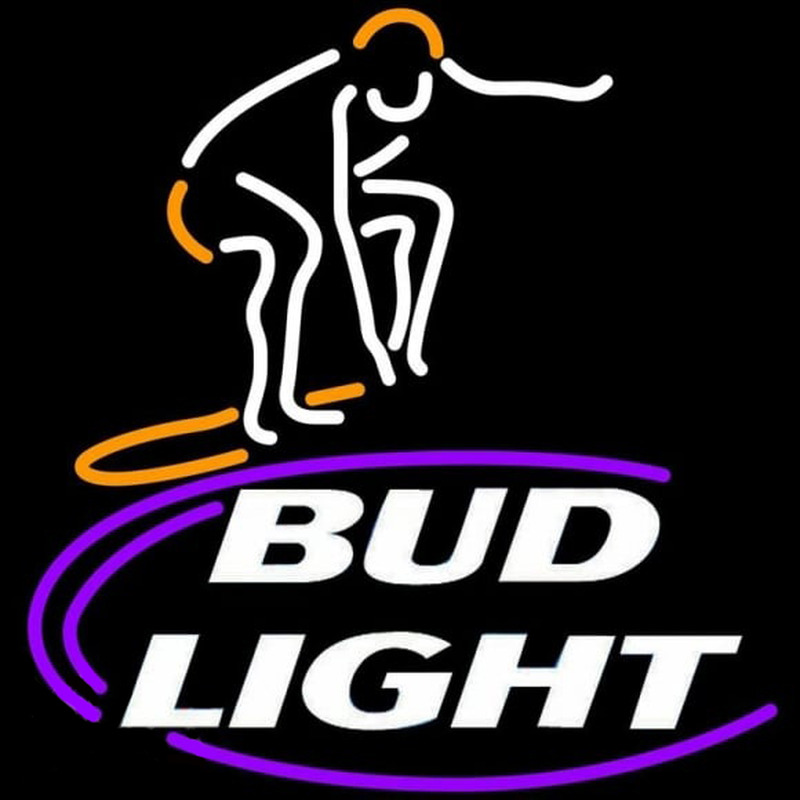 Bud Light Surfer Beer Sign Leuchtreklame