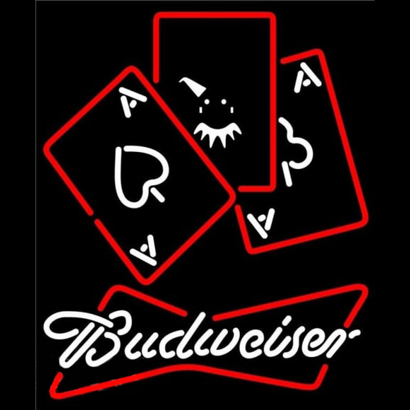 Budweiser Ace And Poker Beer Sign Leuchtreklame