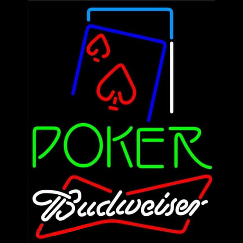 Budweiser Green Poker Red Heart Beer Sign Leuchtreklame