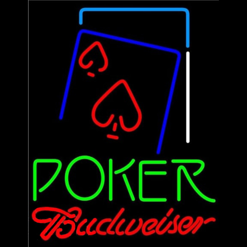 Budweiser Green Poker Red Heart Beer Sign Leuchtreklame