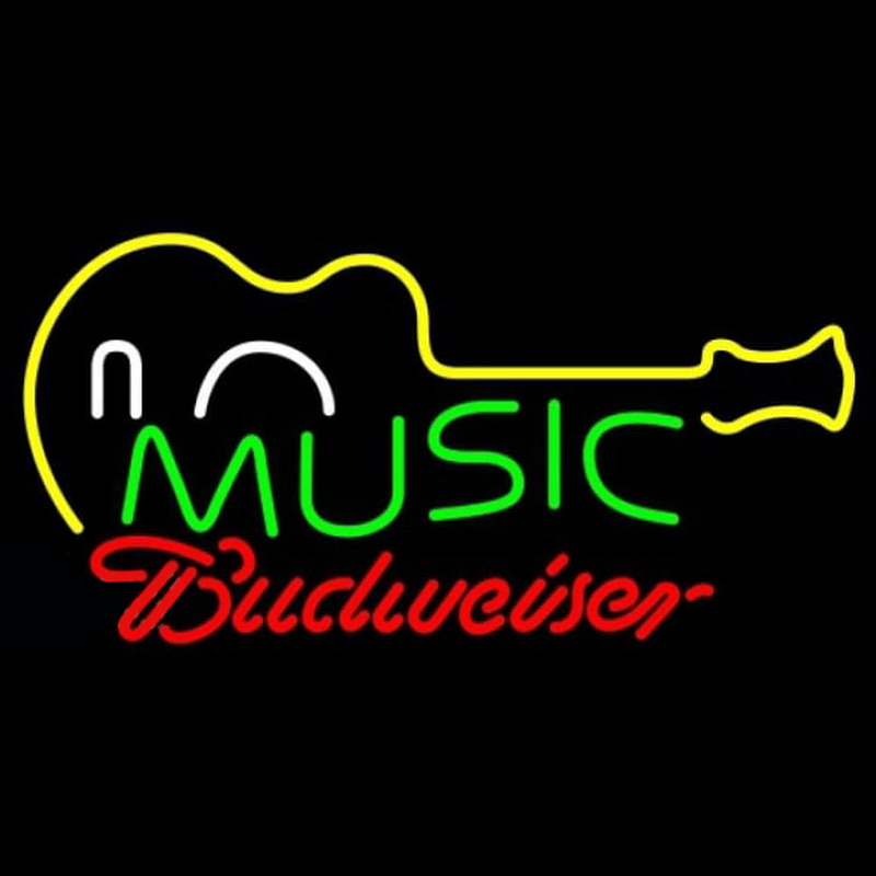 Budweiser Music Guitar Beer Sign Leuchtreklame