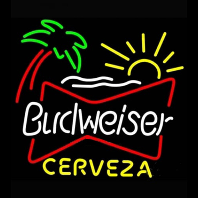 Budweiser Palm Tree Cerveza Beer Light Leuchtreklame