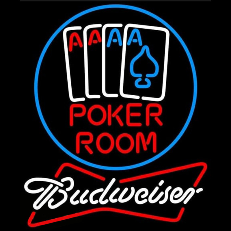 Budweiser Poker Room Beer Sign Leuchtreklame