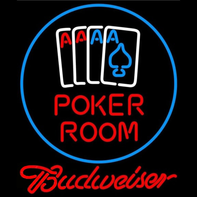 Budweiser Poker Room Beer Sign Leuchtreklame