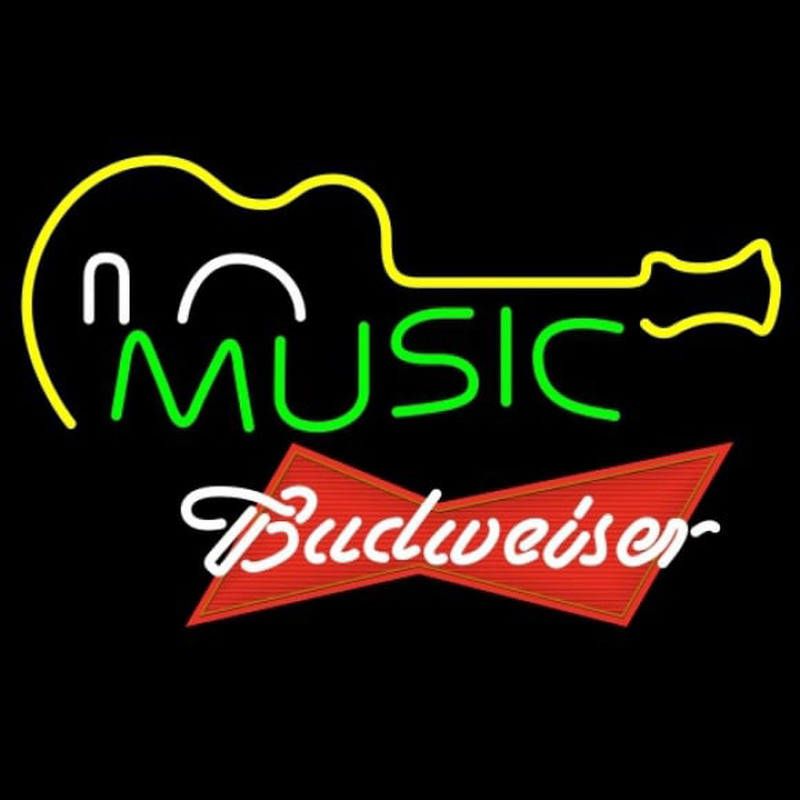 Budweiser Red Music Guitar Beer Sign Leuchtreklame