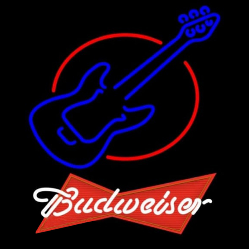 Budweiser Red Red Round Guitar Beer Sign Leuchtreklame