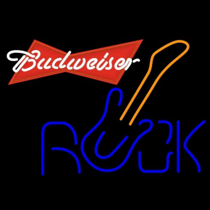 Budweiser Red Rock Guitar Beer Sign Leuchtreklame