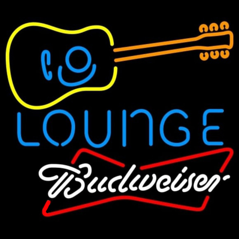 Budweiser White Guitar Lounge Beer Sign Leuchtreklame