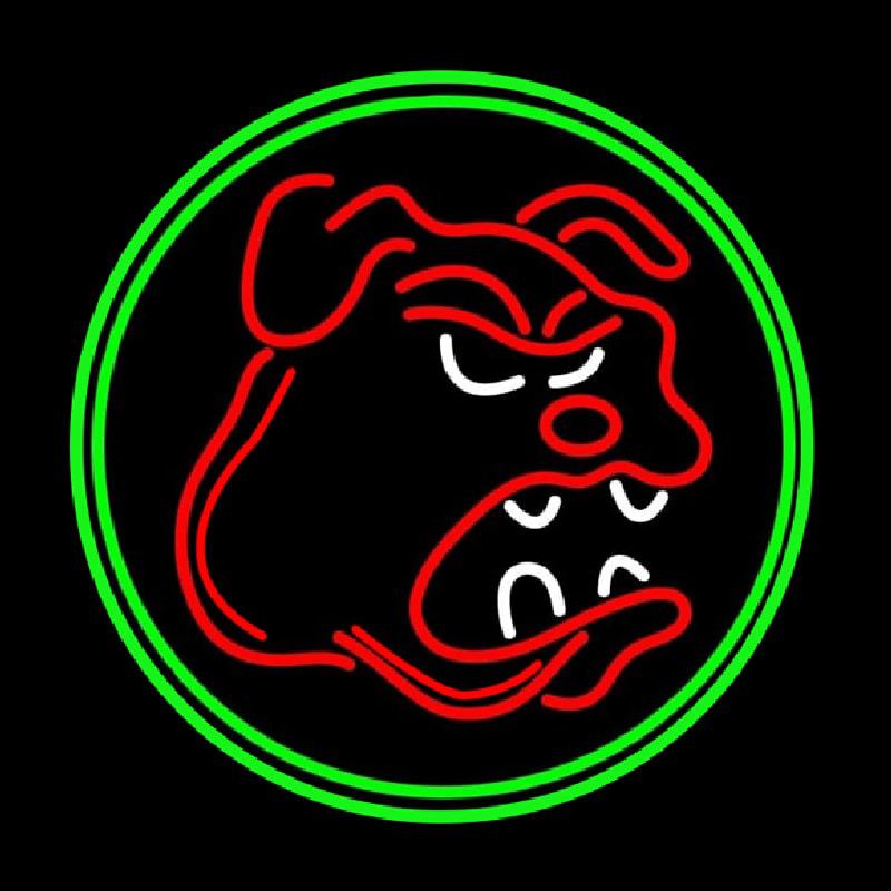 Bull Dog Green Oval Leuchtreklame