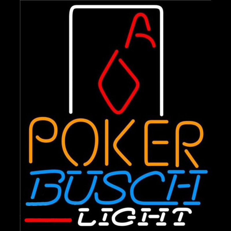 Busch Light Poker Squver Ace Beer Sign Leuchtreklame