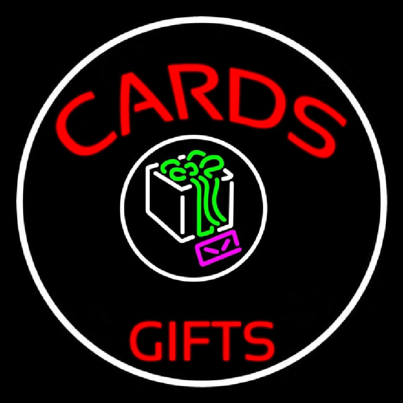 Cards And Gifts Block Logo Leuchtreklame