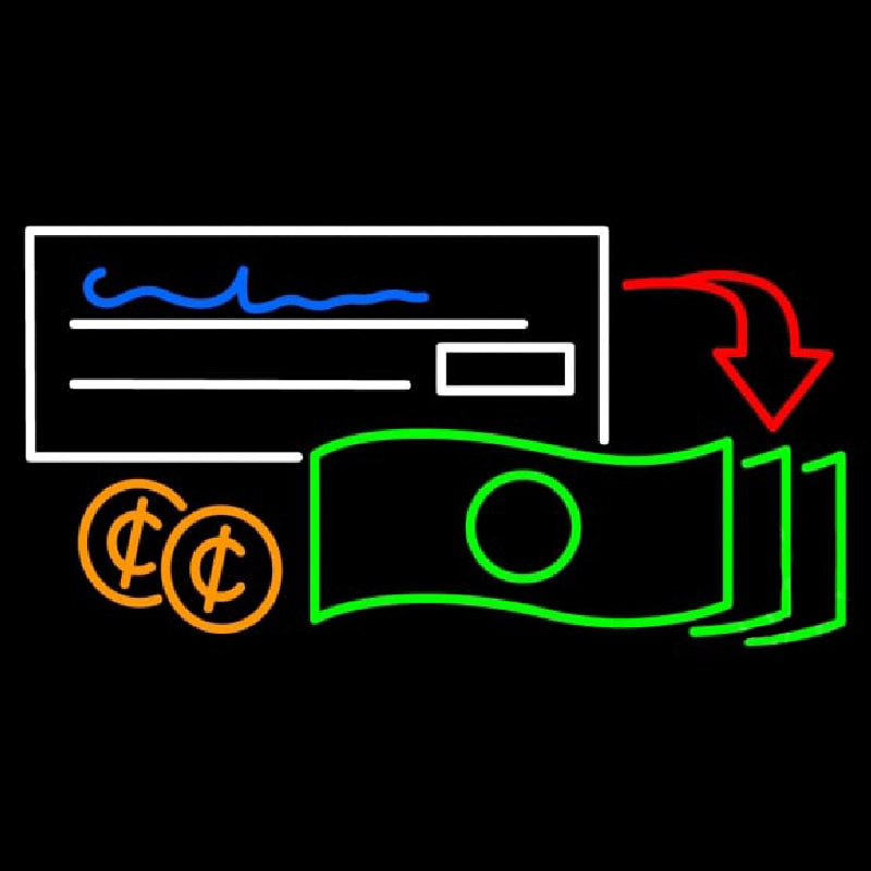 Check Cashing Logo Leuchtreklame