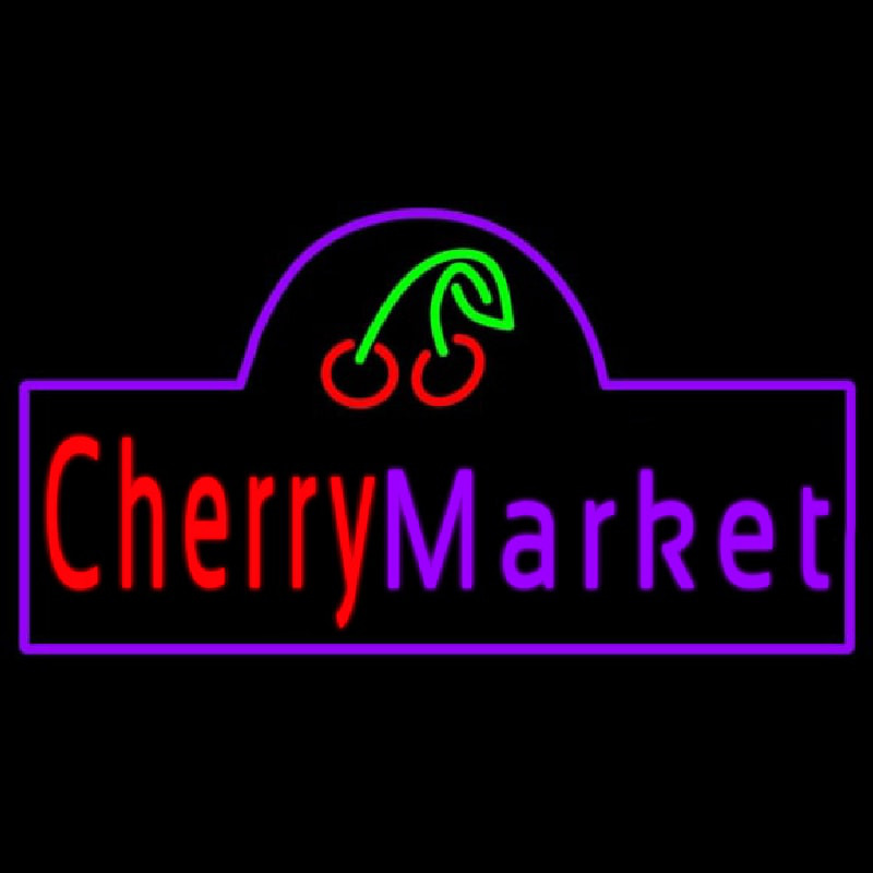 Cherry Market Leuchtreklame