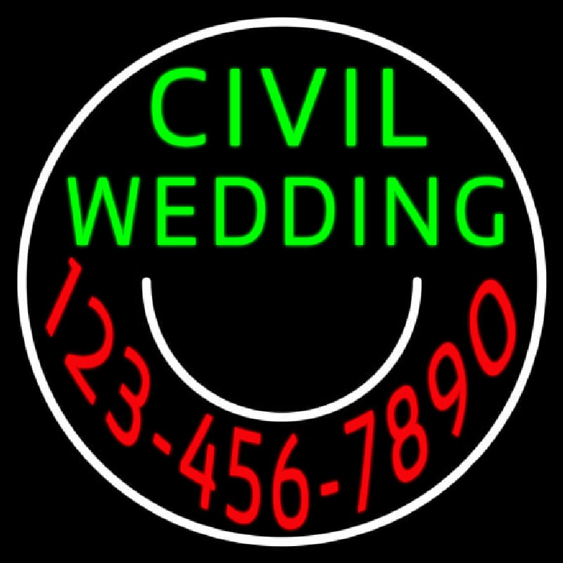 Circle Civil Wedding With Phone Number Leuchtreklame