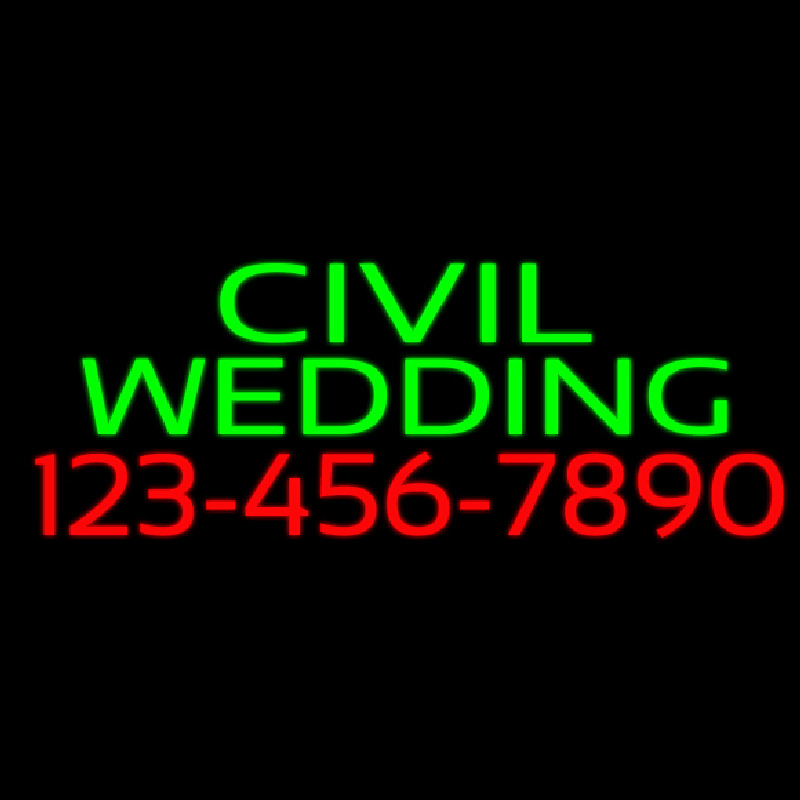 Civil Wedding With Phone Number Leuchtreklame