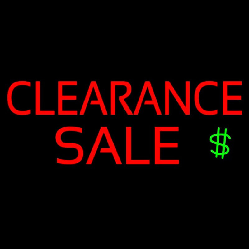 Clearance Sale With Dollar Logo Leuchtreklame