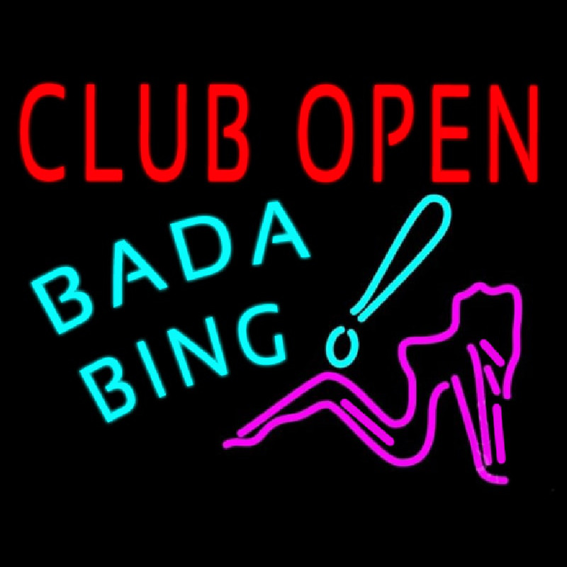 Club Open Bada Bing Leuchtreklame