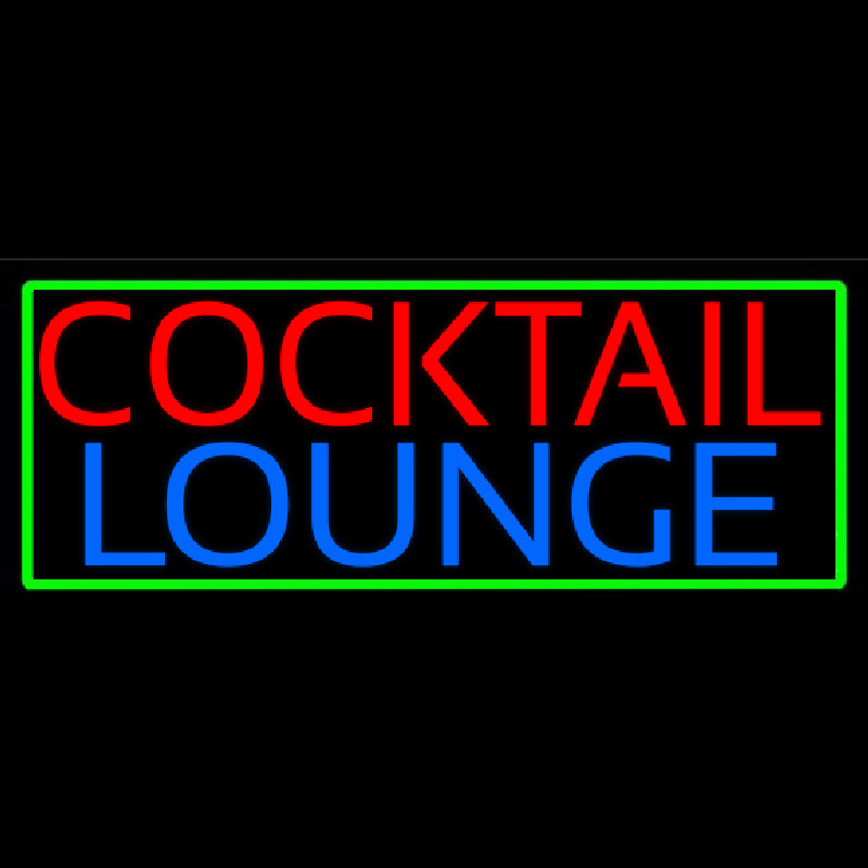 Cocktail Lounge With Green Border Leuchtreklame