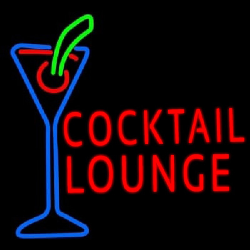 Cocktail Lounge With Martini Leuchtreklame