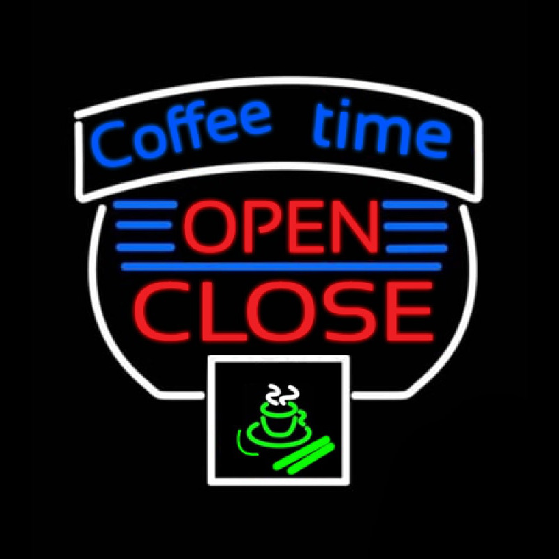 Coffee Time Open Close Leuchtreklame