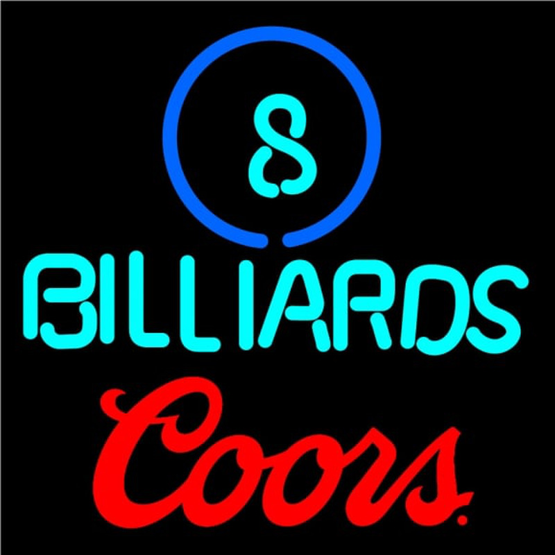 Coors Ball Billiards Pool Neon Beer Sign Leuchtreklame