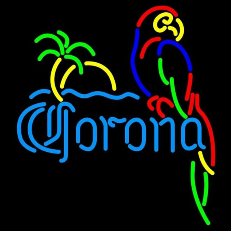 Corona Parrot with Palm Beer Sign Leuchtreklame