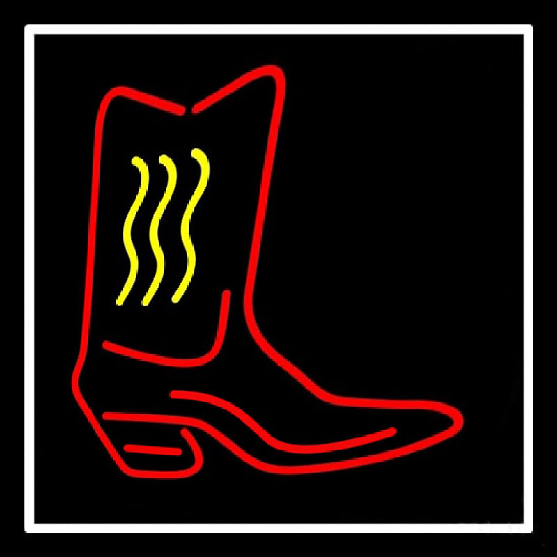 Cowboy Boot With Border Leuchtreklame