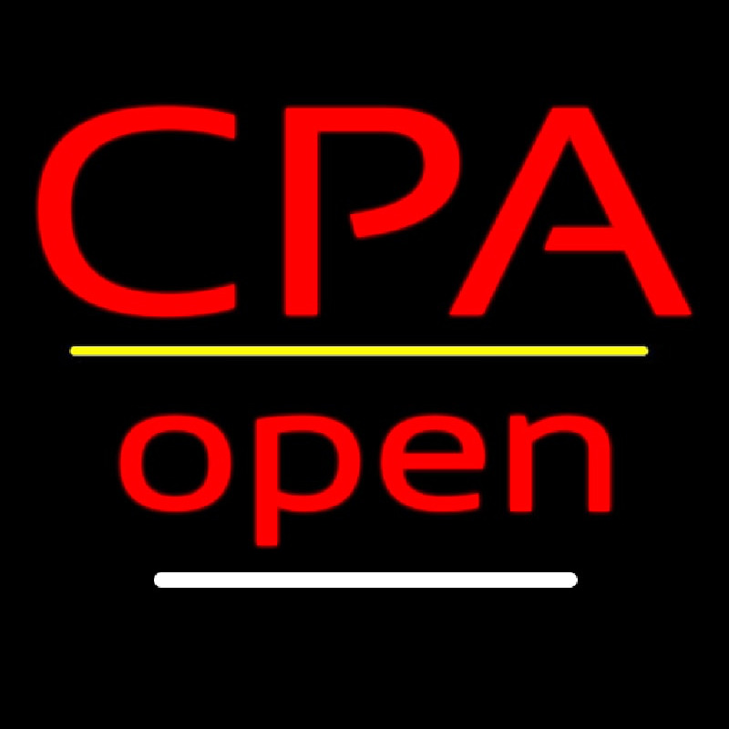 Cpa Open Yellow Line Leuchtreklame