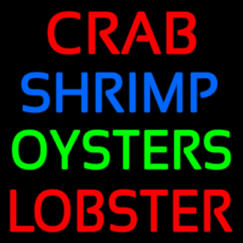 Crab Shrimp Lobster Oyster Leuchtreklame