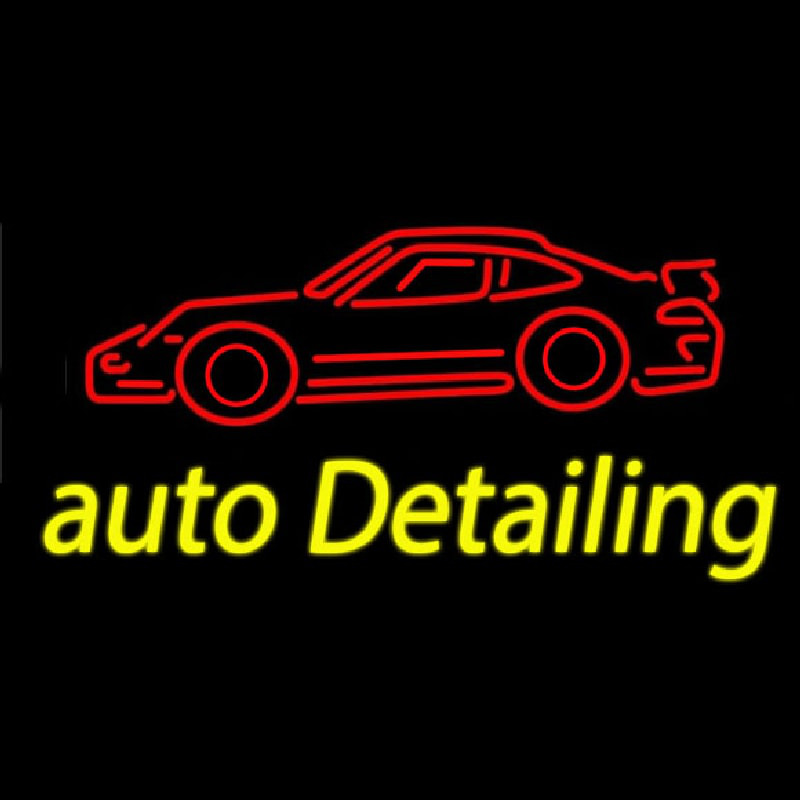 Cursive Auto Detailing With Car Logo 1 Leuchtreklame