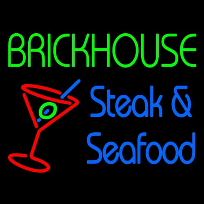 Custom Brickhouse Steak And Seafood Leuchtreklame