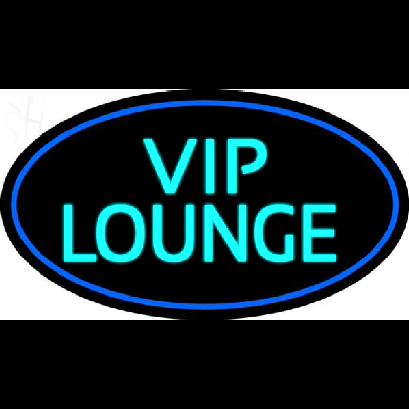 Custom Turquoise Vip Lounge Oval With Blue Border Leuchtreklame