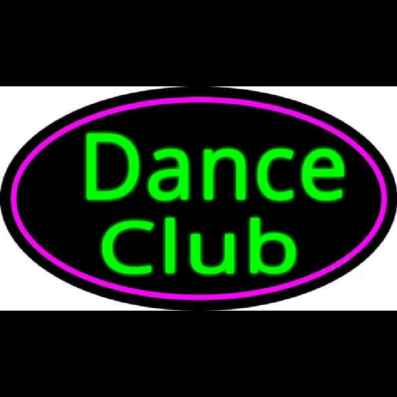 Dance Club With Pink Border Leuchtreklame