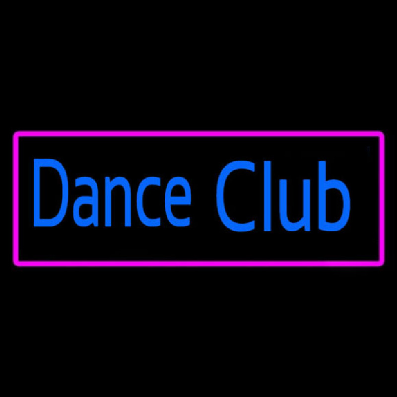 Dance Club With Pink Border Leuchtreklame