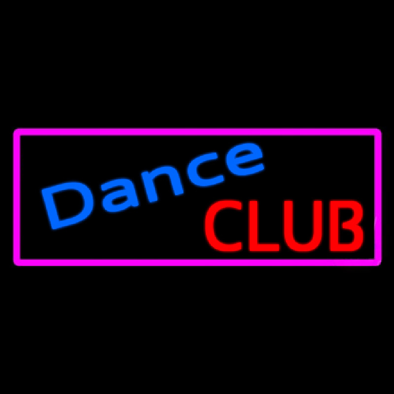 Dance Club With Pink Border Leuchtreklame