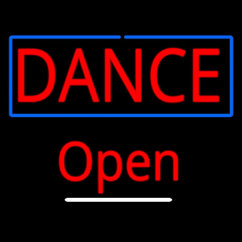 Dance Open White Line Leuchtreklame