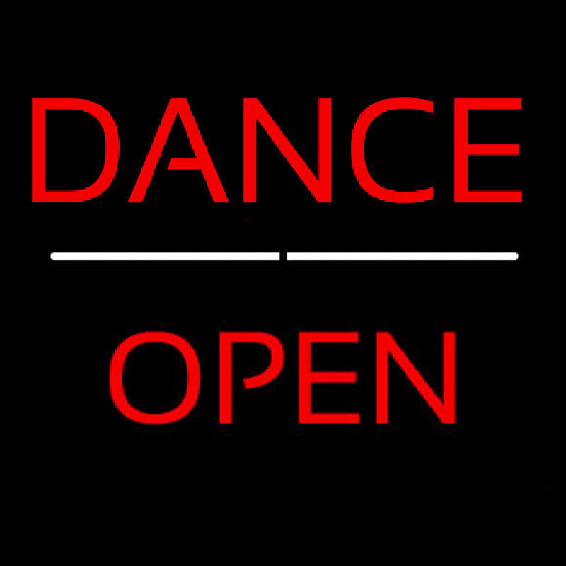 Dance Open White Line Leuchtreklame