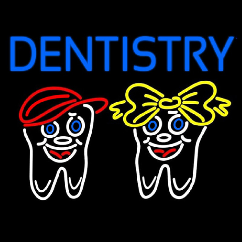 Dentistry With Teeth Logo Leuchtreklame