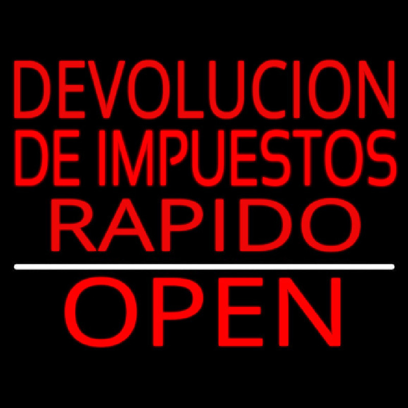 Devolucion De Impuestos Rapido Open Leuchtreklame