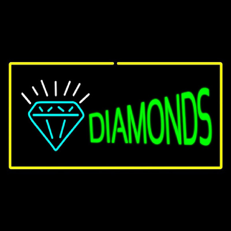 Diamonds Logo Yellow Rectangle Leuchtreklame