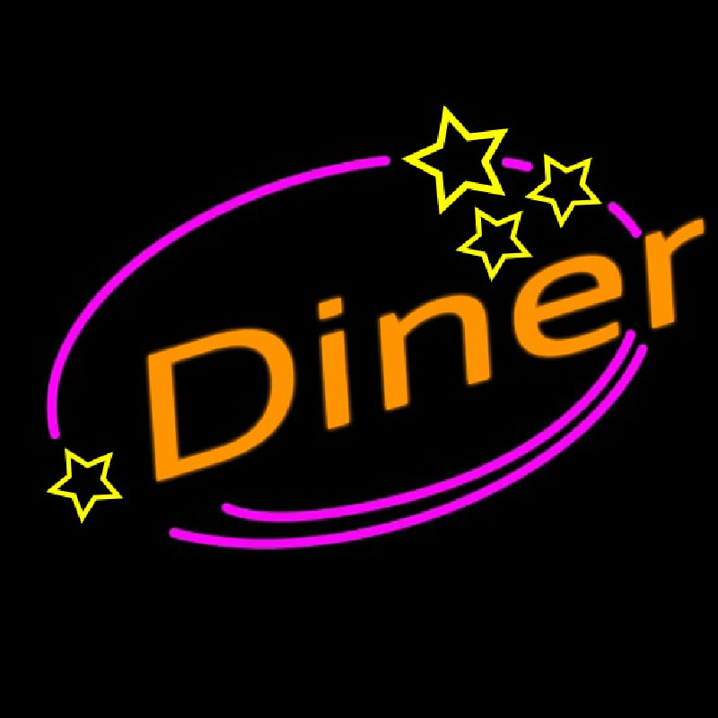 Diner With Star Leuchtreklame