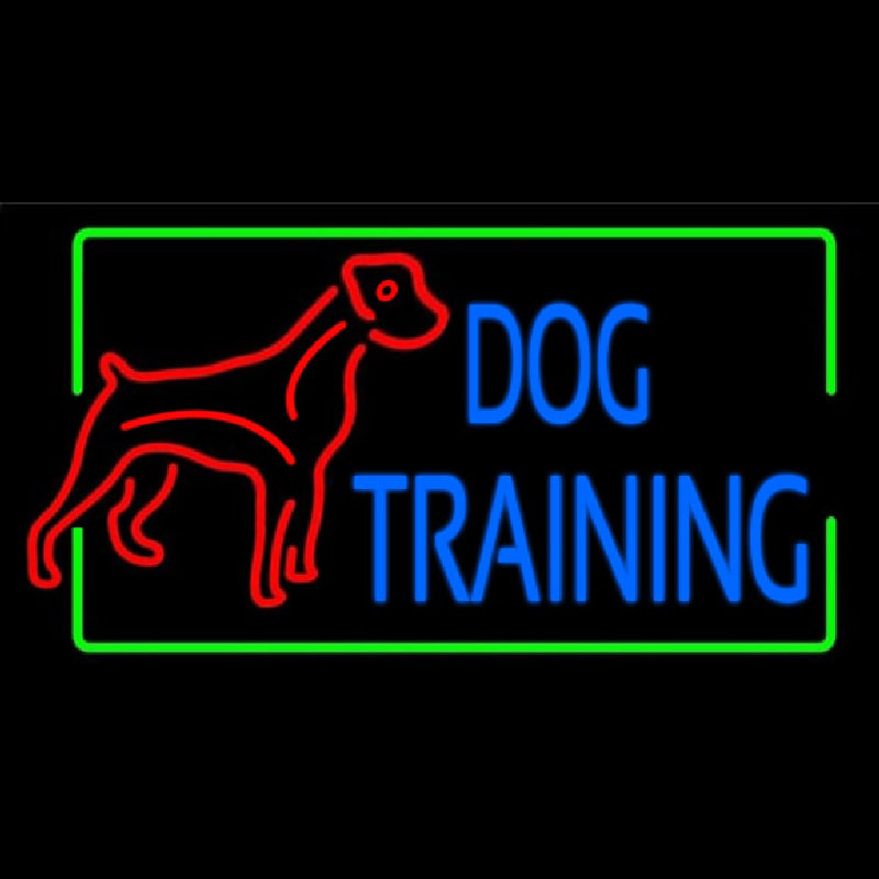 Dog Training Green Border 2 Leuchtreklame