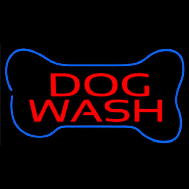 Dog Wash With Bone Leuchtreklame